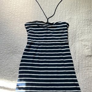 American Eagle navy blue and white striped medium maxi dress, super comfortable